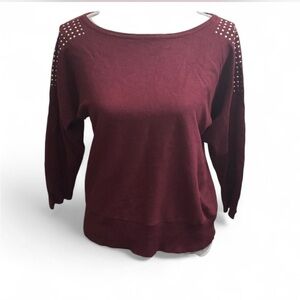 Burgundy Studded Sweater